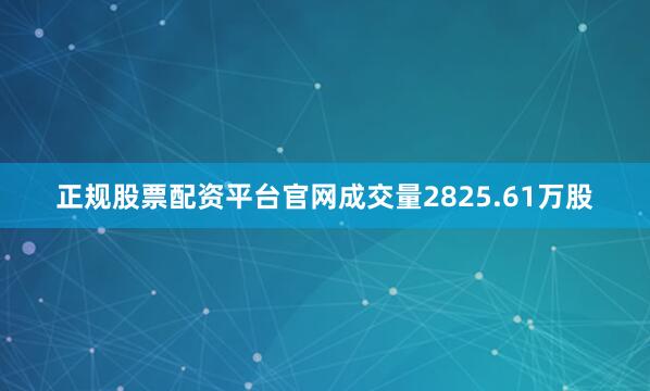 正规股票配资平台官网成交量2825.61万股